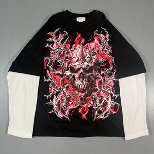 Black and Red Graphic Men's Shirt